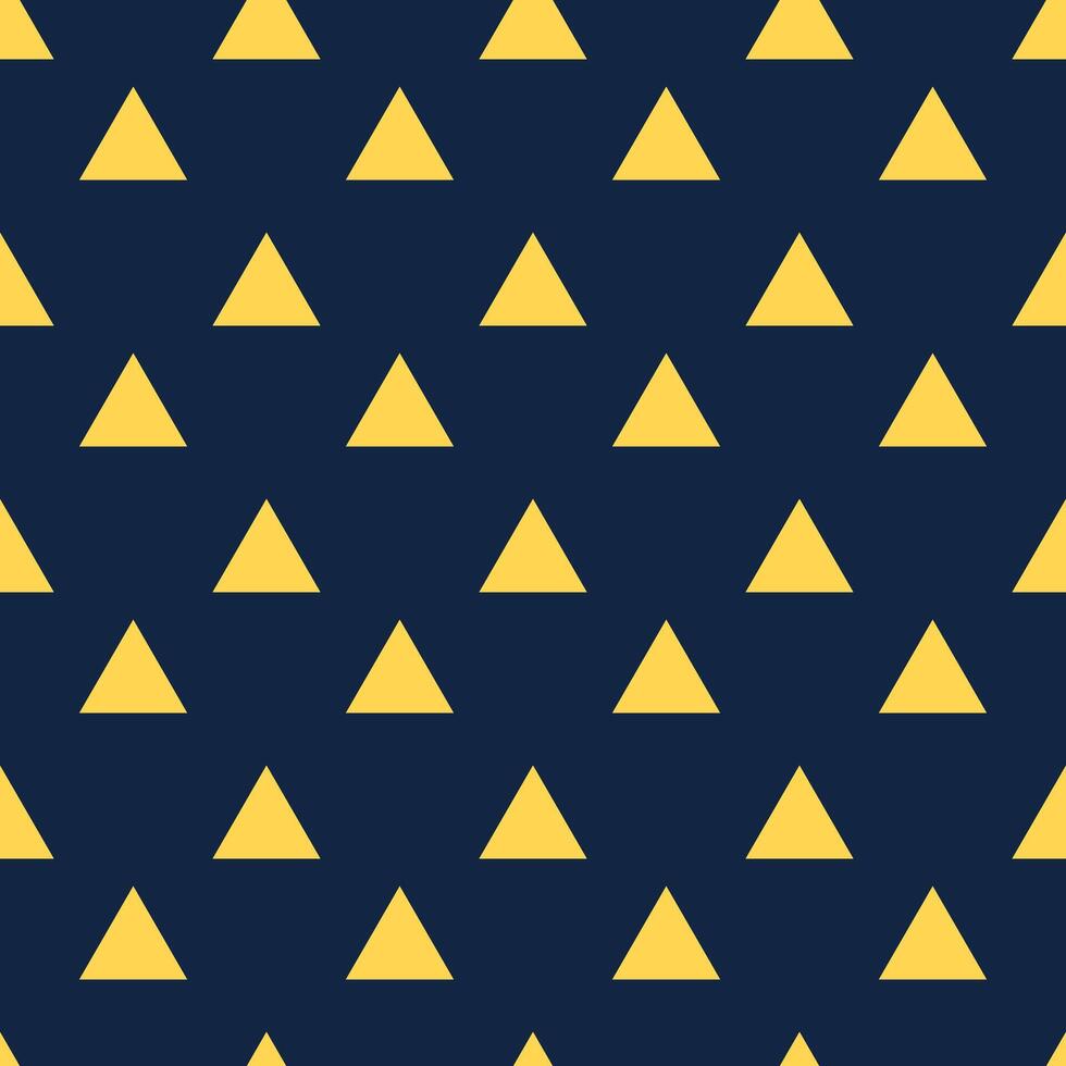 Seamless pattern with yellow triangles on a blue background vector