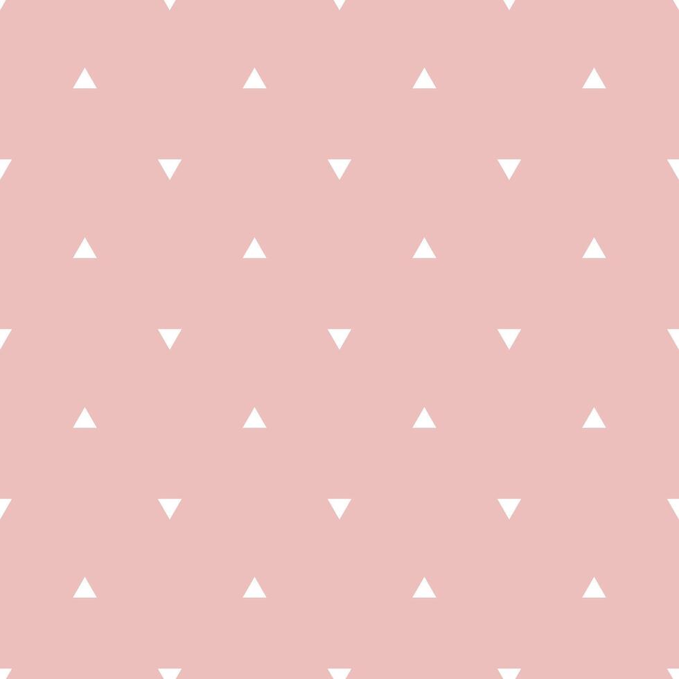Seamless pattern with white triangles on a pink background vector
