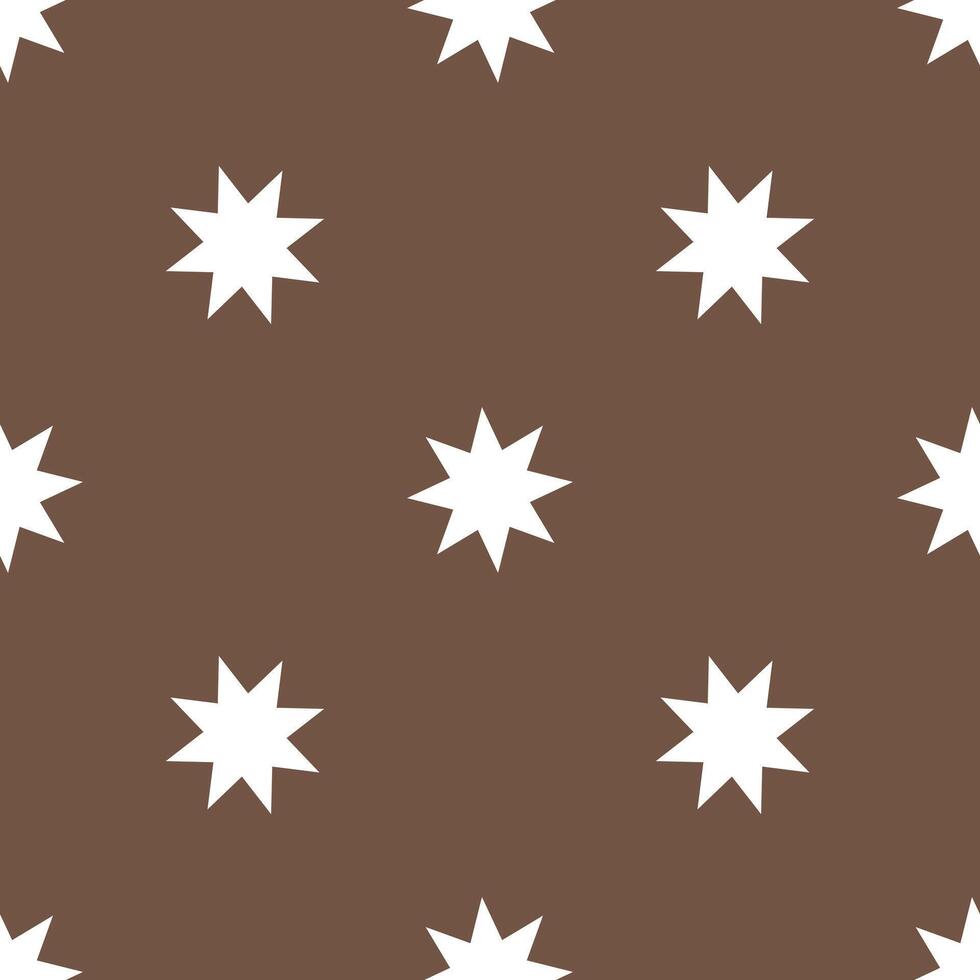 Seamless pattern with stars on brown background vector