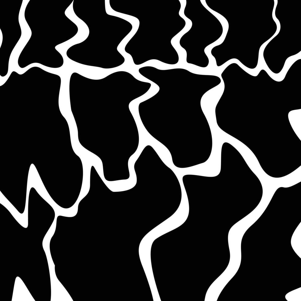Cute Cow Print Seamless Background Black and White Animal Spots for Surface Design vector