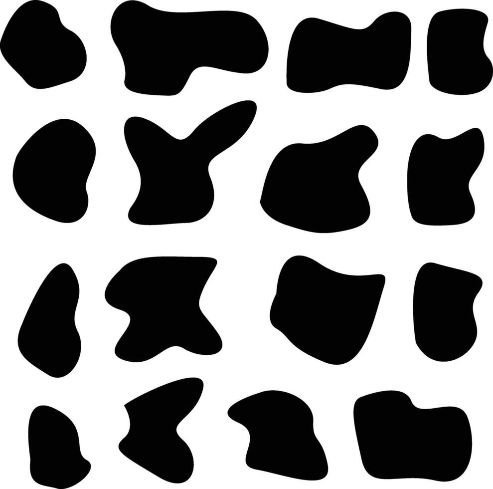 Abstract Cow Skin Seamless Pattern Playful Black and White Spots for Prints and Art vector