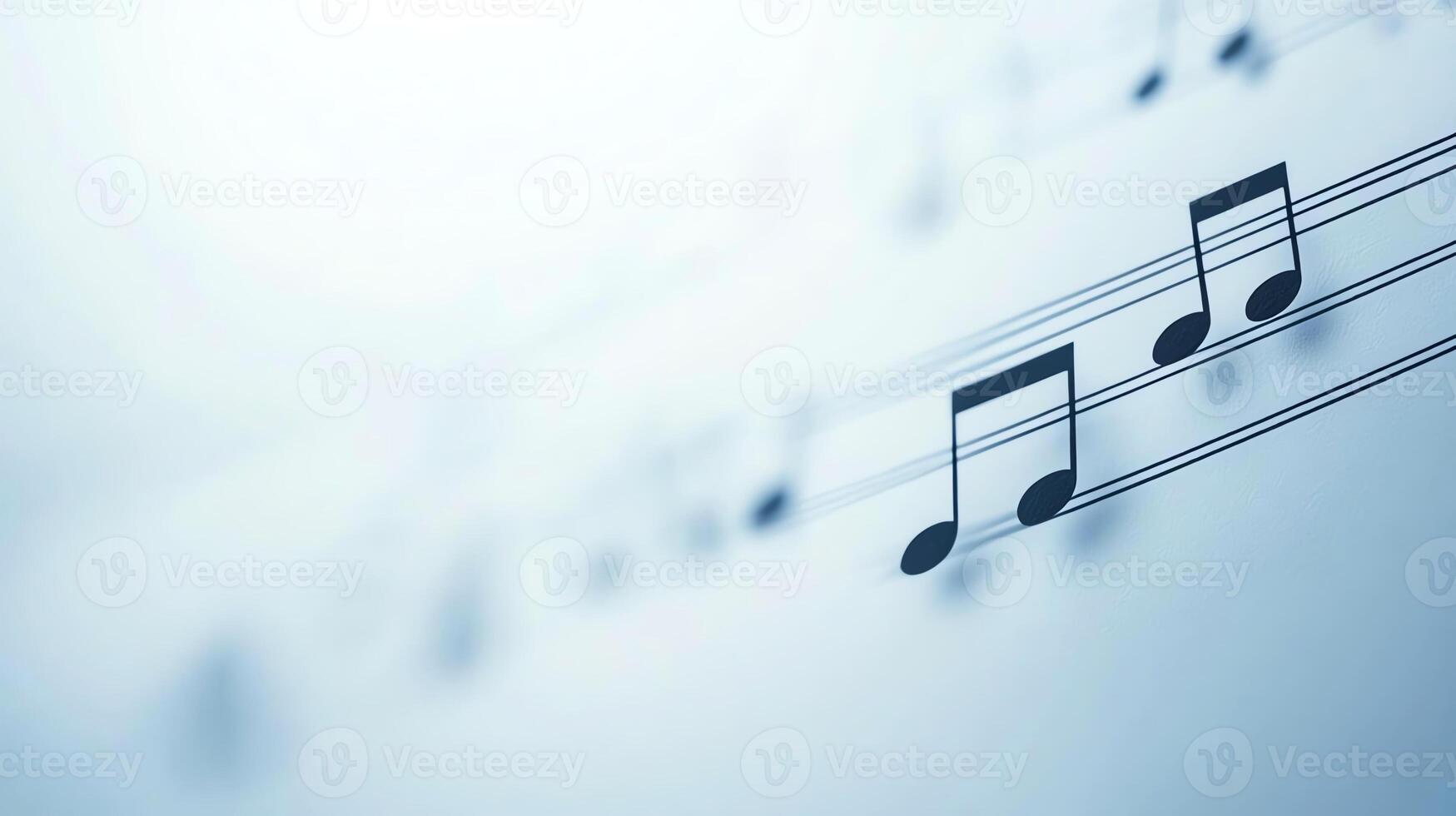 A close-up view of musical notes floating on a soft blue background. This image captures the essence of music's elegance and the beauty of sound in artistic expression. photo