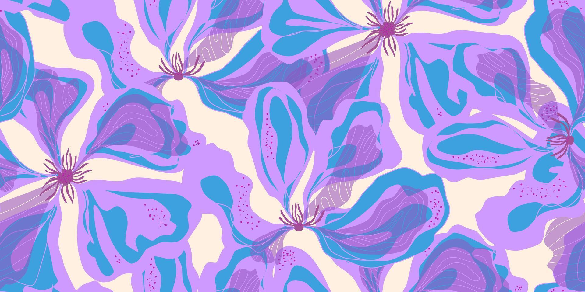 a purple and blue floral. pattern vector