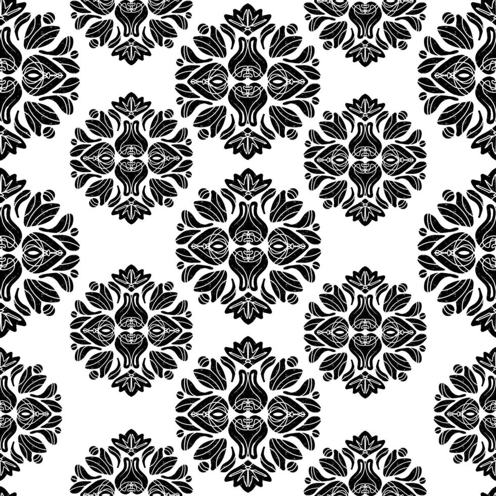 black and white floral pattern vector