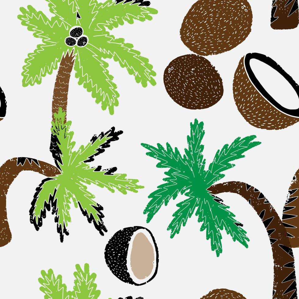 coconut palm tree pattern vector