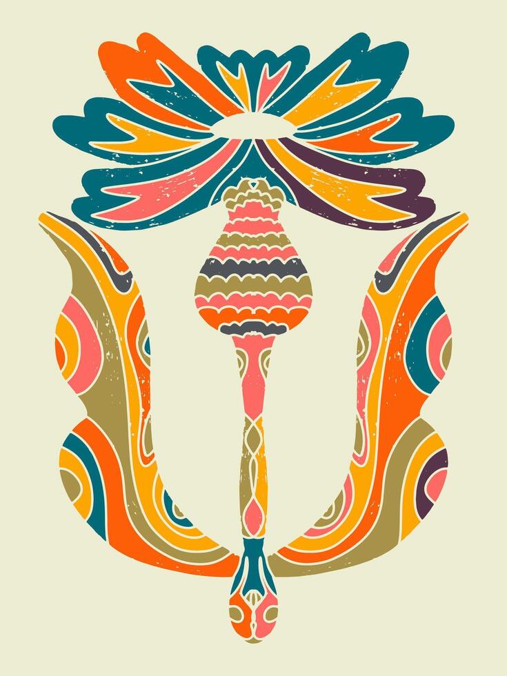 a colorful flower with a design on it vector