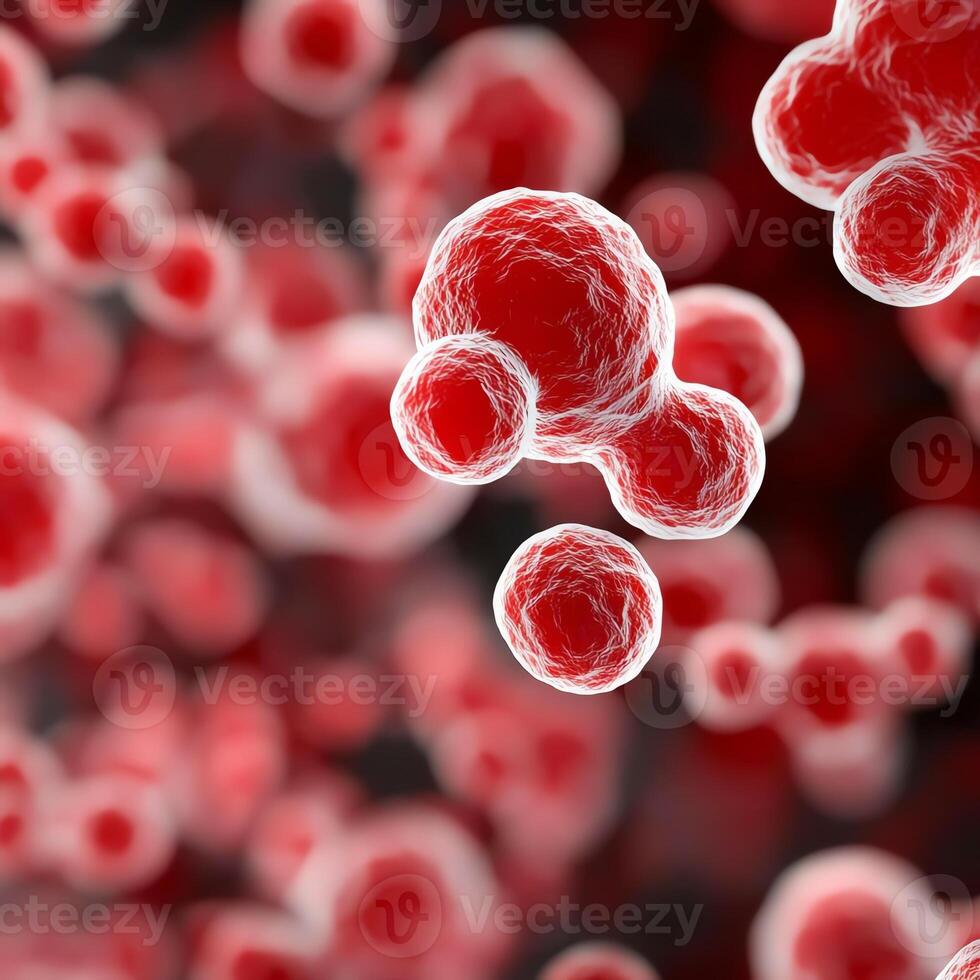 A close-up view of microscopic cells showcasing intricate details and a vibrant color palette. Ideal for educational and scientific content related to biology and cellular study. photo