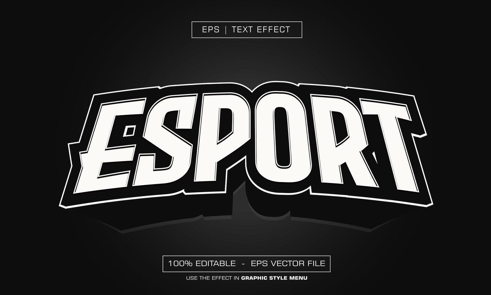 Esport 3d text effect with black style vector