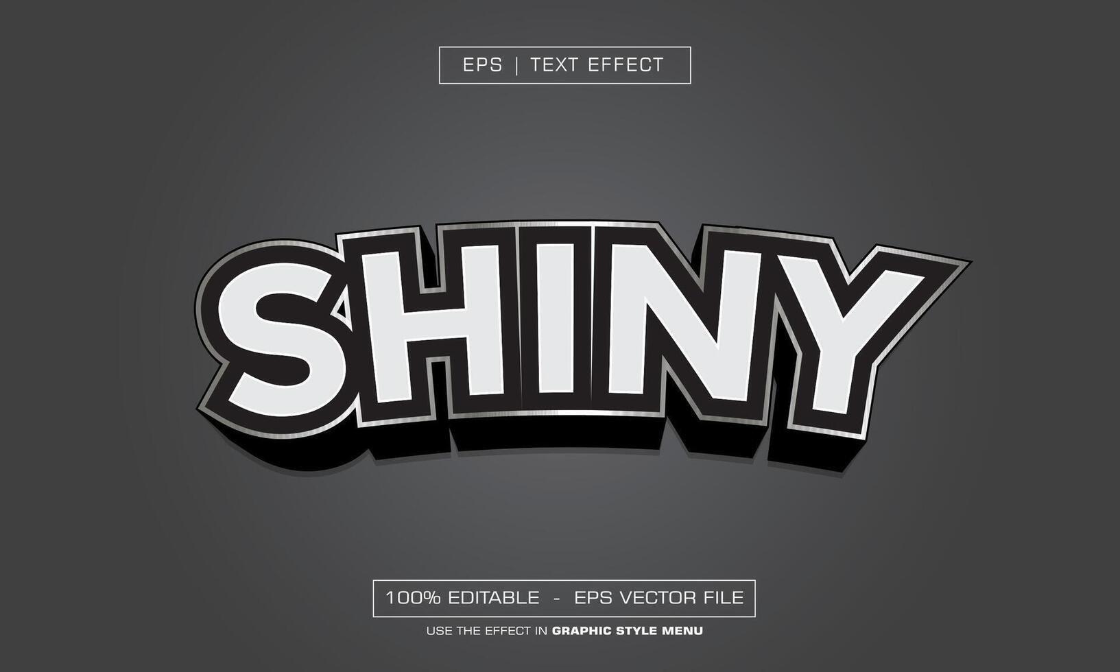 Shiny 3D editable text effect vector