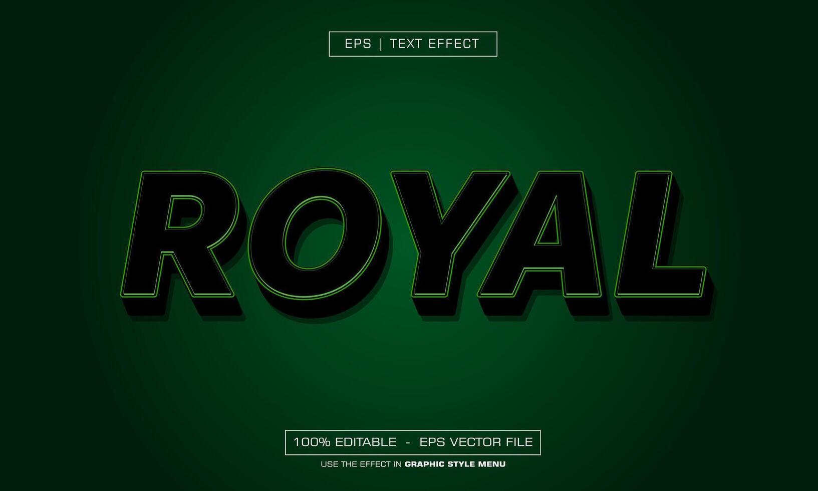 Royal text effect with green background vector