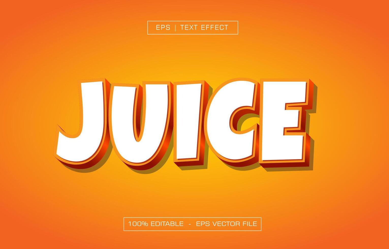 Juice 3d text effect with orange style vector