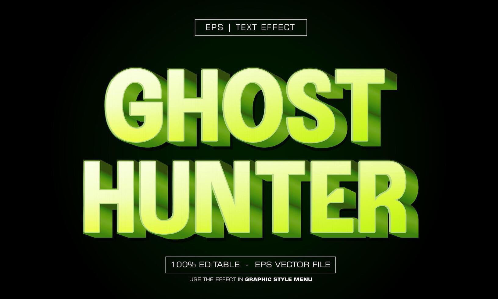 Ghost hunter text effect with green style vector