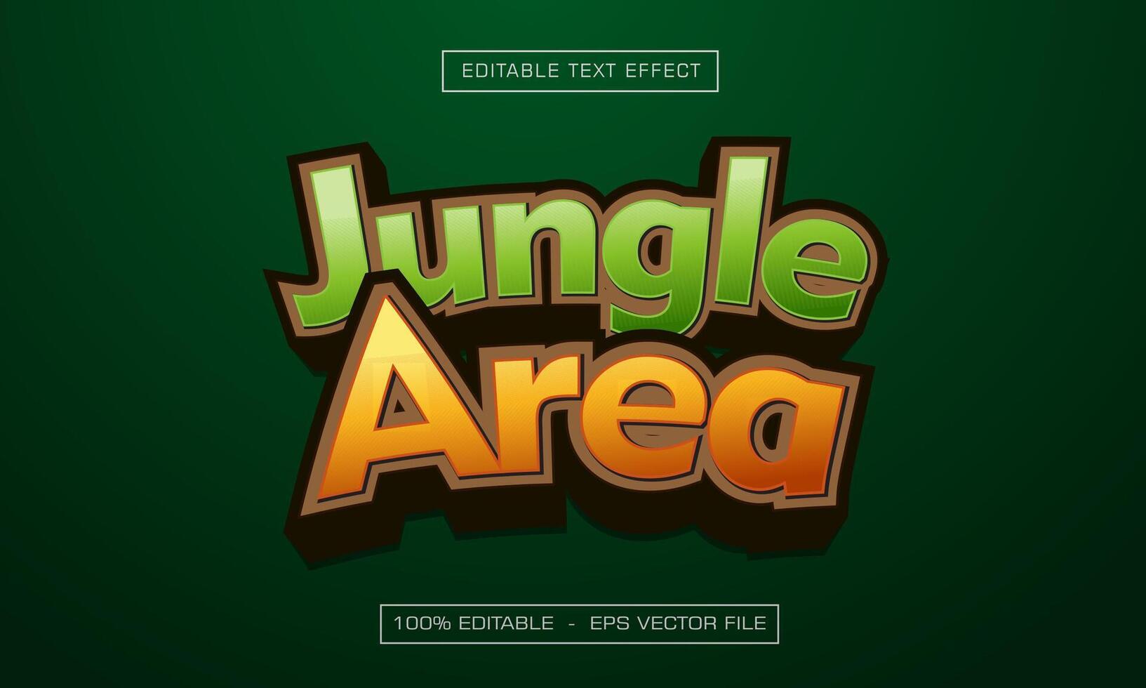 Jungle area 3d text with green style effect vector
