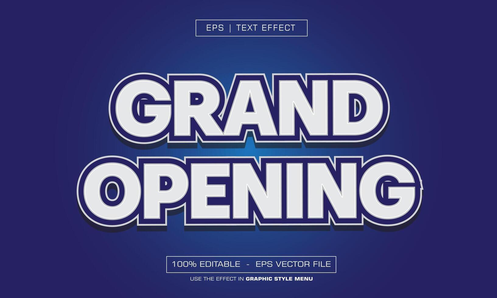 Grand opening text effect with blue background vector