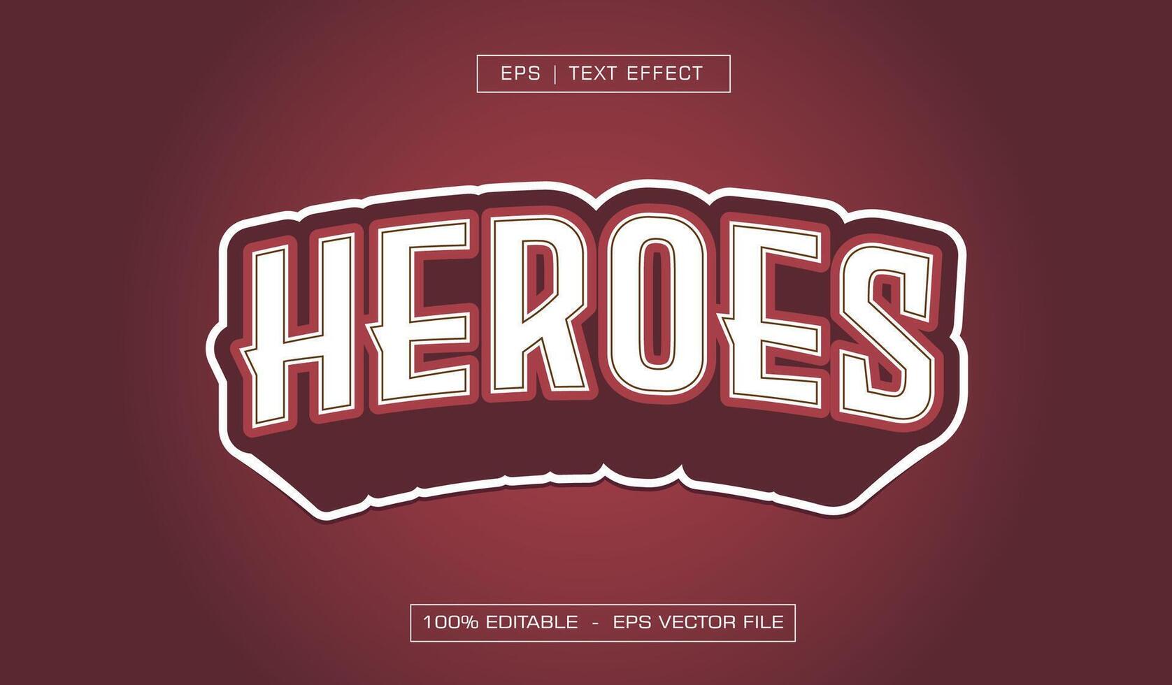 Heroes 3d text effect vector