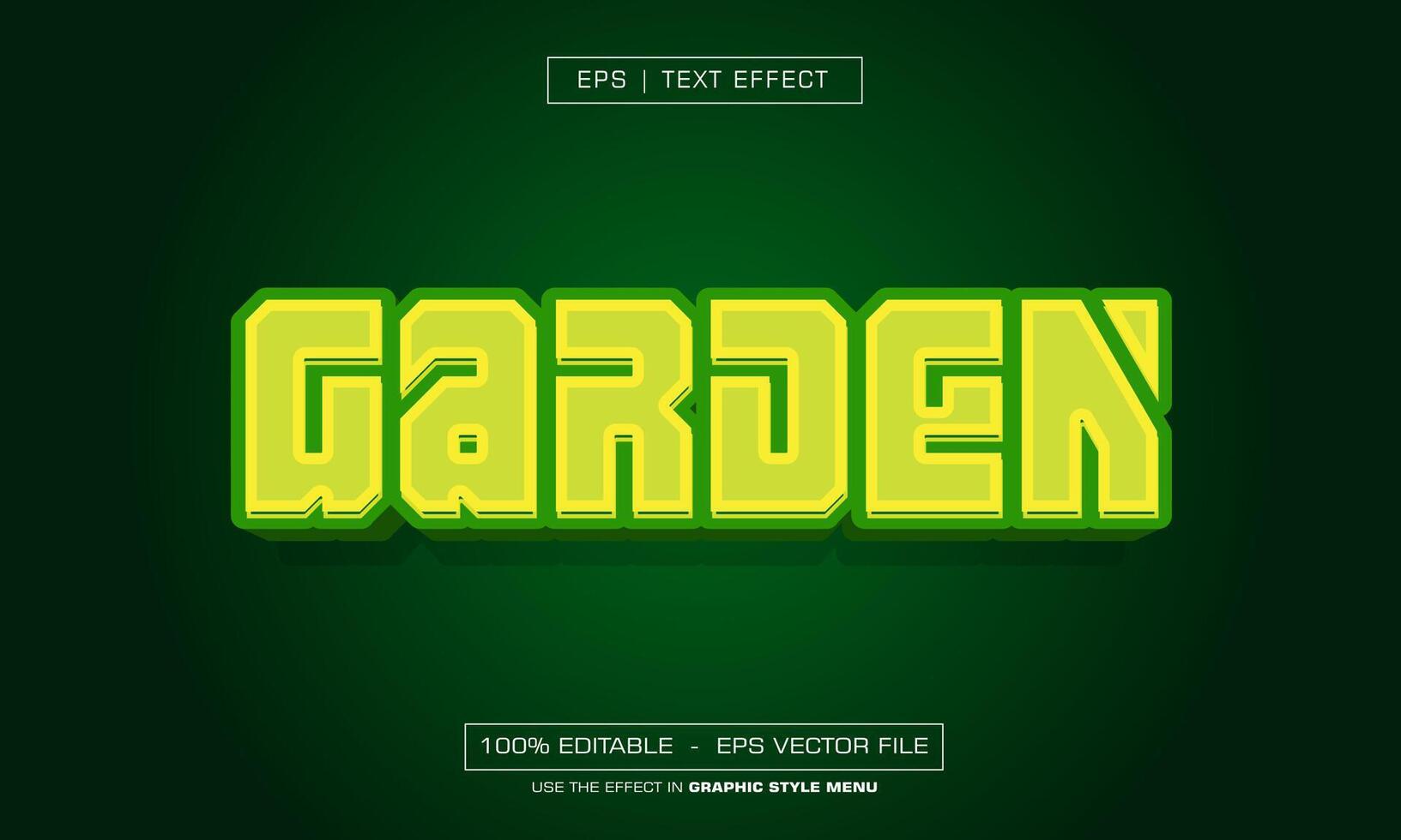 garden text effect with green style vector
