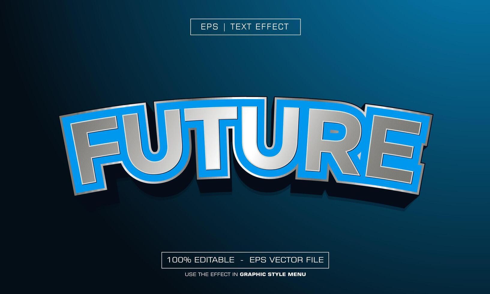 Future 3d text with blue style effect vector