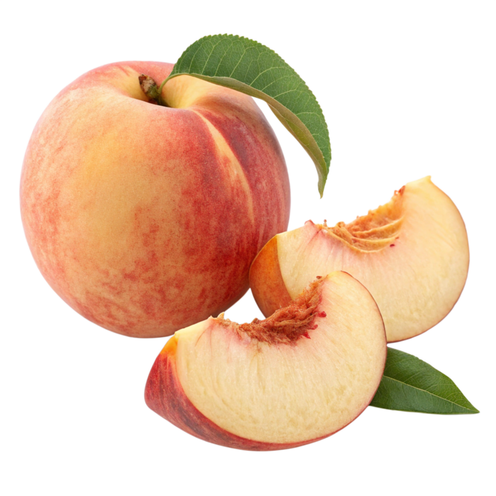 Peach with Slices isolated on transparent background png