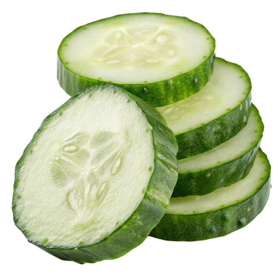 Sliced Cucumber isolated on transparent background png