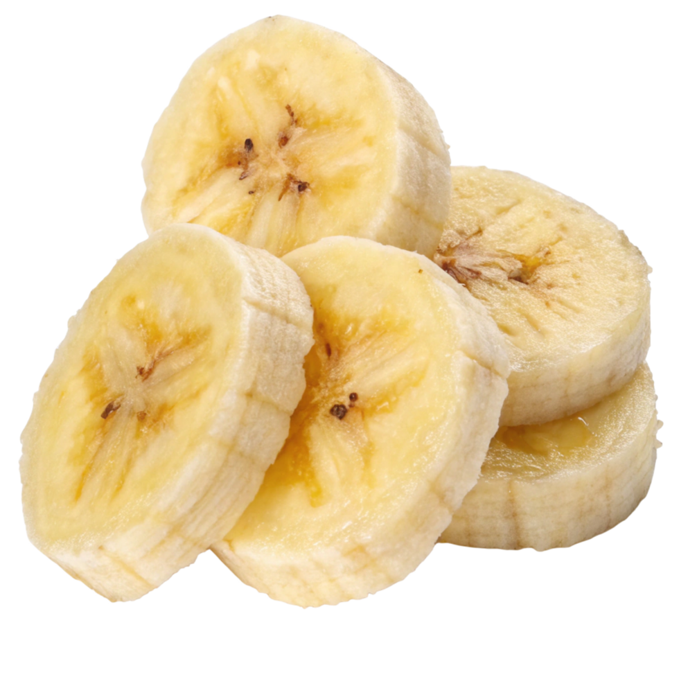 Fresh Banana slices isolated on transparent background png