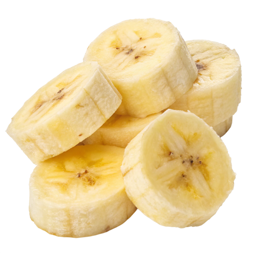Juicy Banana slices isolated on transparent background png
