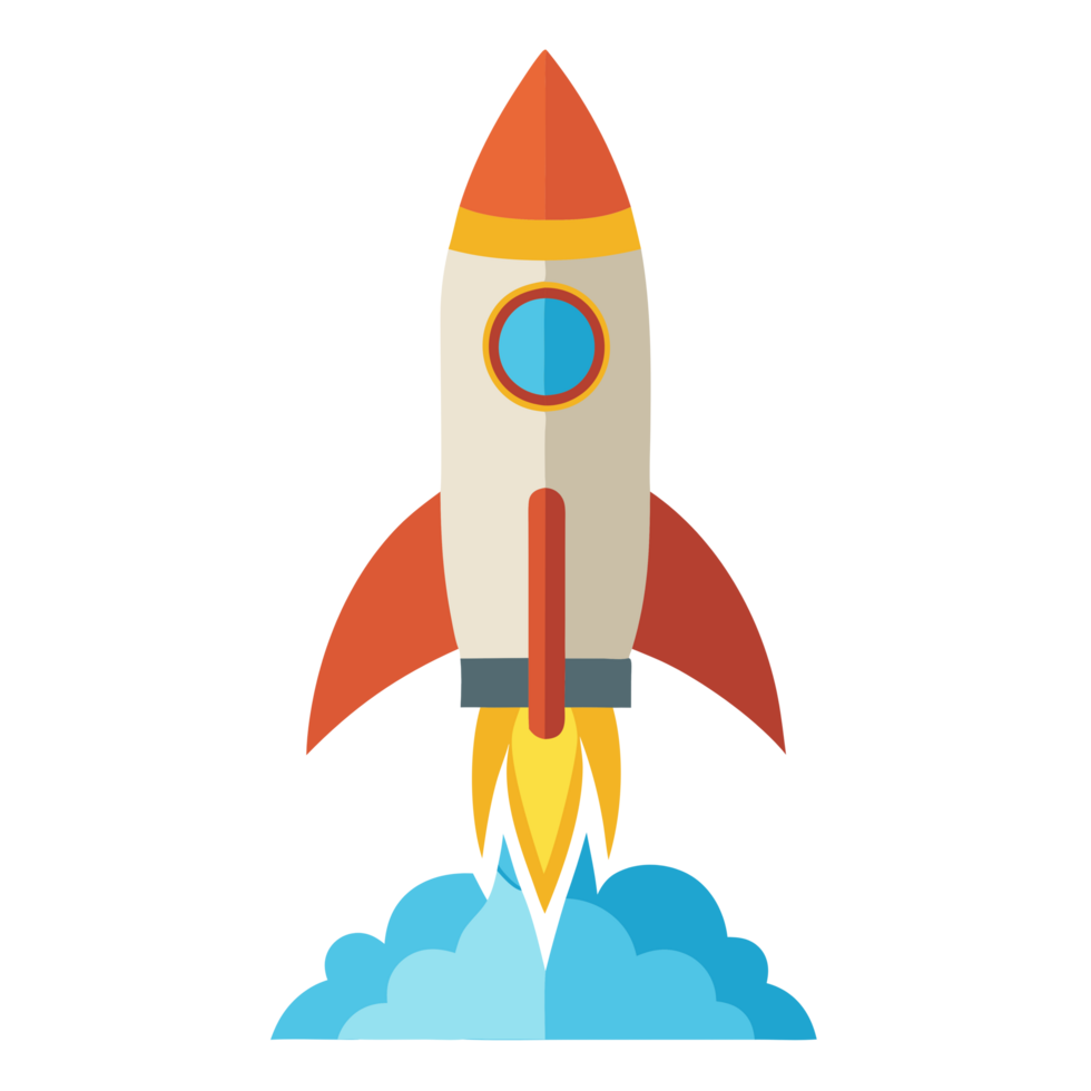 Multicolor rocket launch icon isolated on transparent background png