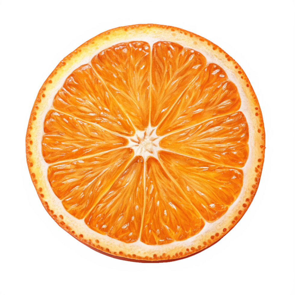 Fresh Juicy Orange Slice isolated on transparent background png