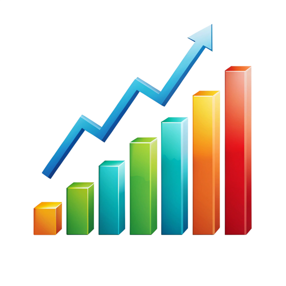 Business Analytics Chart Growing Up isolated on transparent background png
