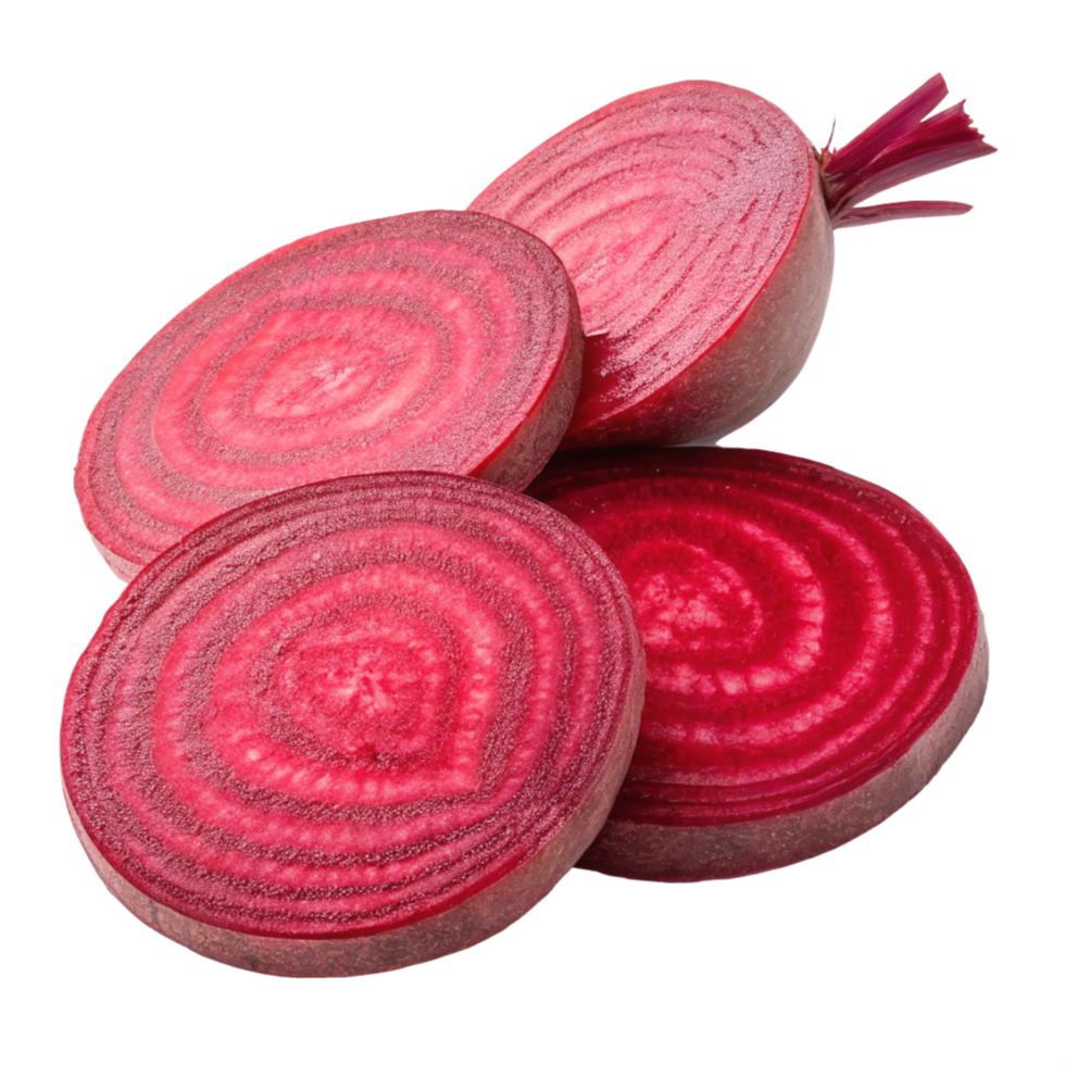 Fresh Sliced Beetroot isolated on transparent background png