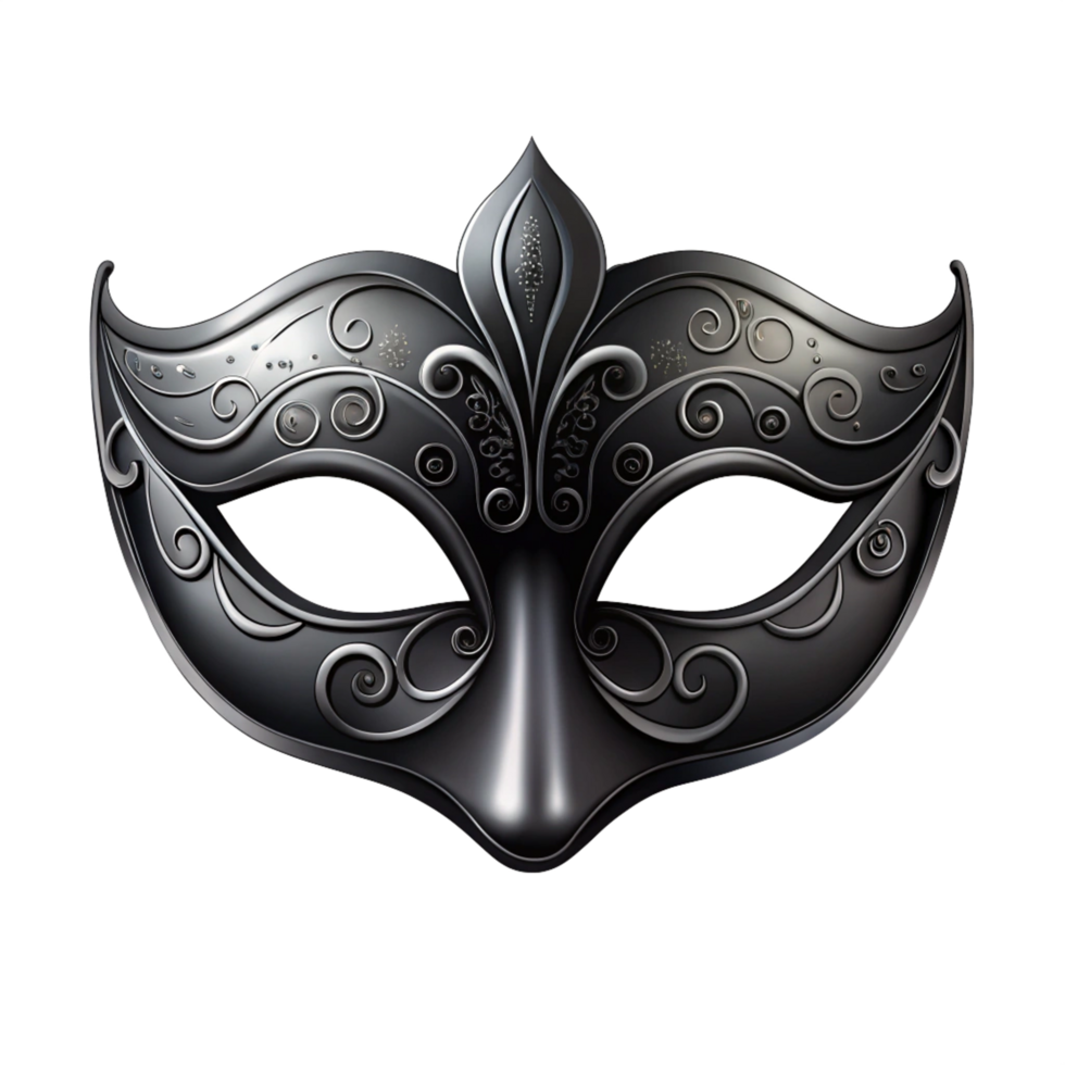 Black carnival mask isolated on transparent background png