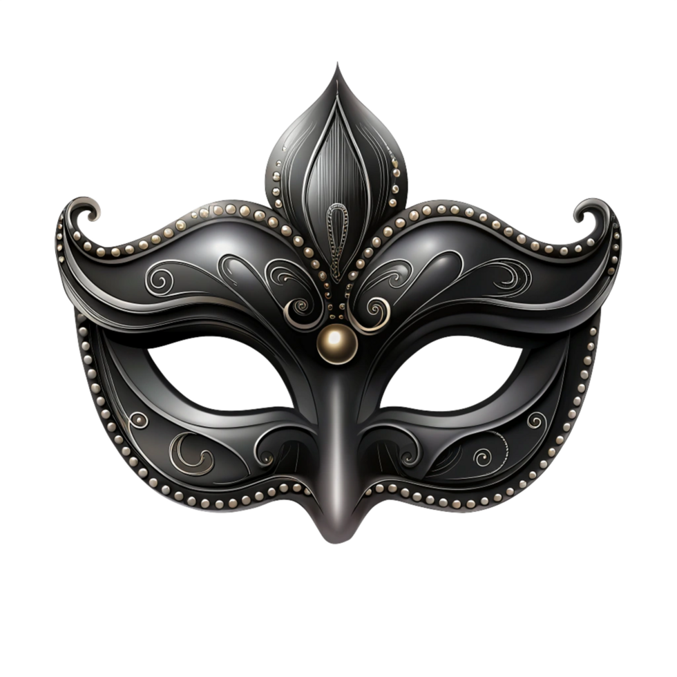 Black carnival festive mask isolated on transparent background png