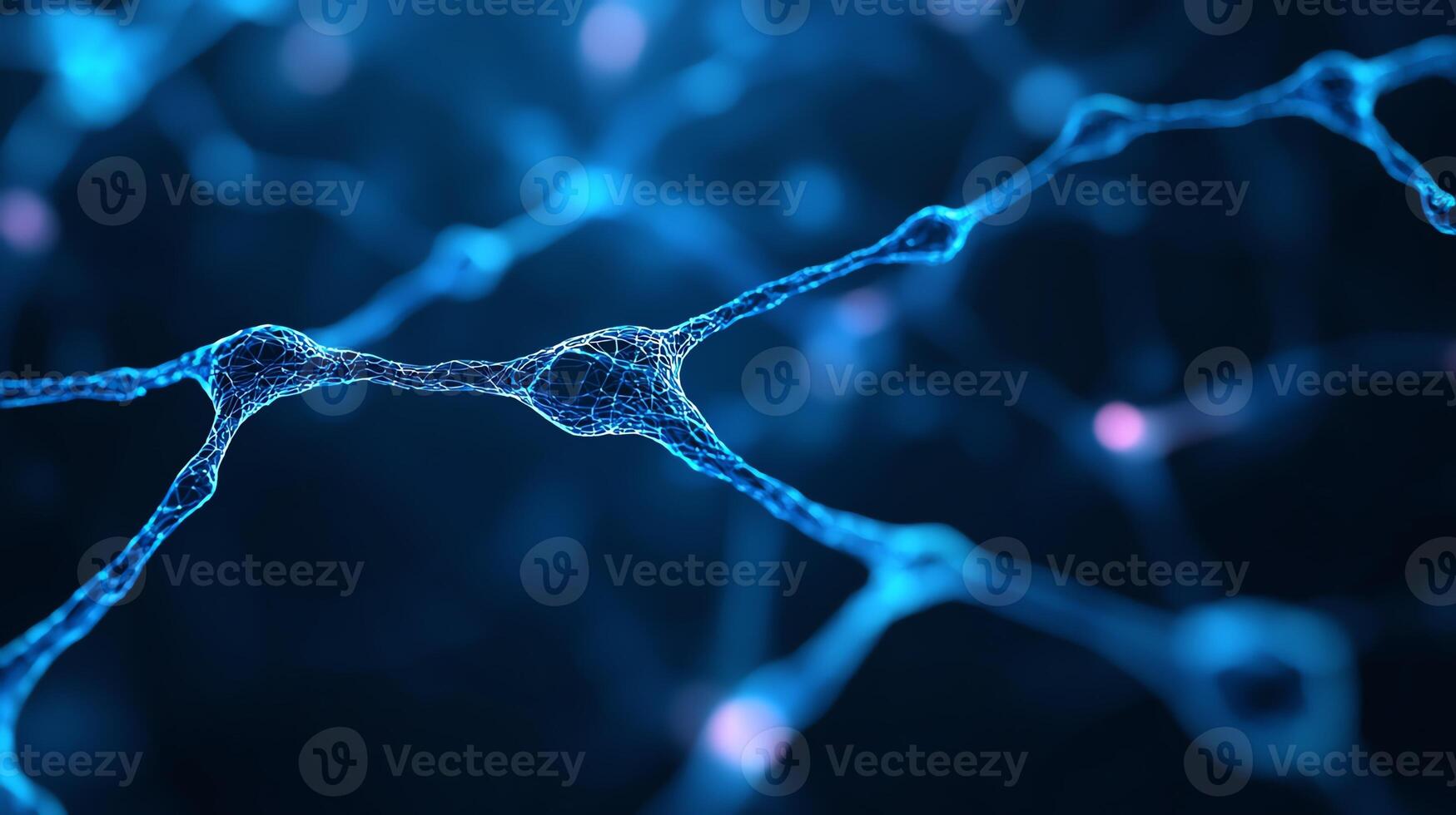 An abstract depiction of neural connections showcasing the complexity of the nervous system, featuring intricate patterns of neurons and a vibrant blue color scheme. photo