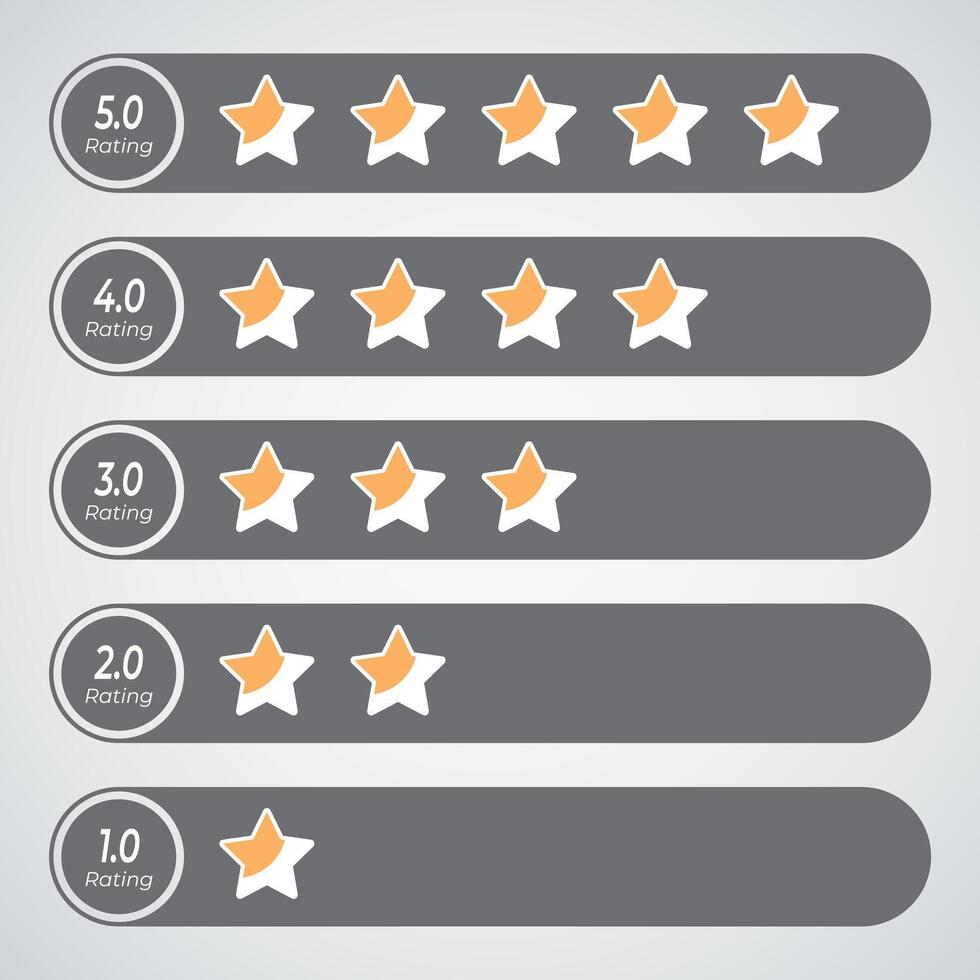 Review and five star rating Customer feedback Product evaluation rating illustration template vector