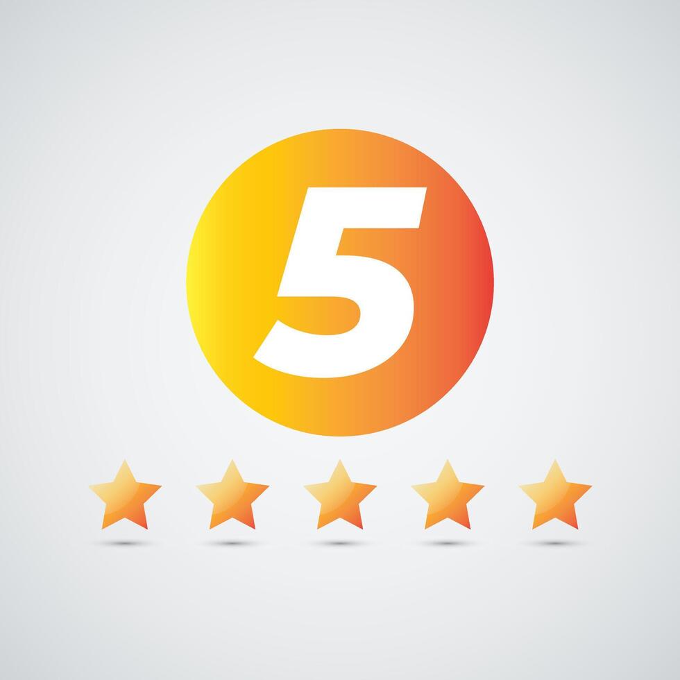 Five stars icon isolated on white background Stars rating review icon illustration Template vector