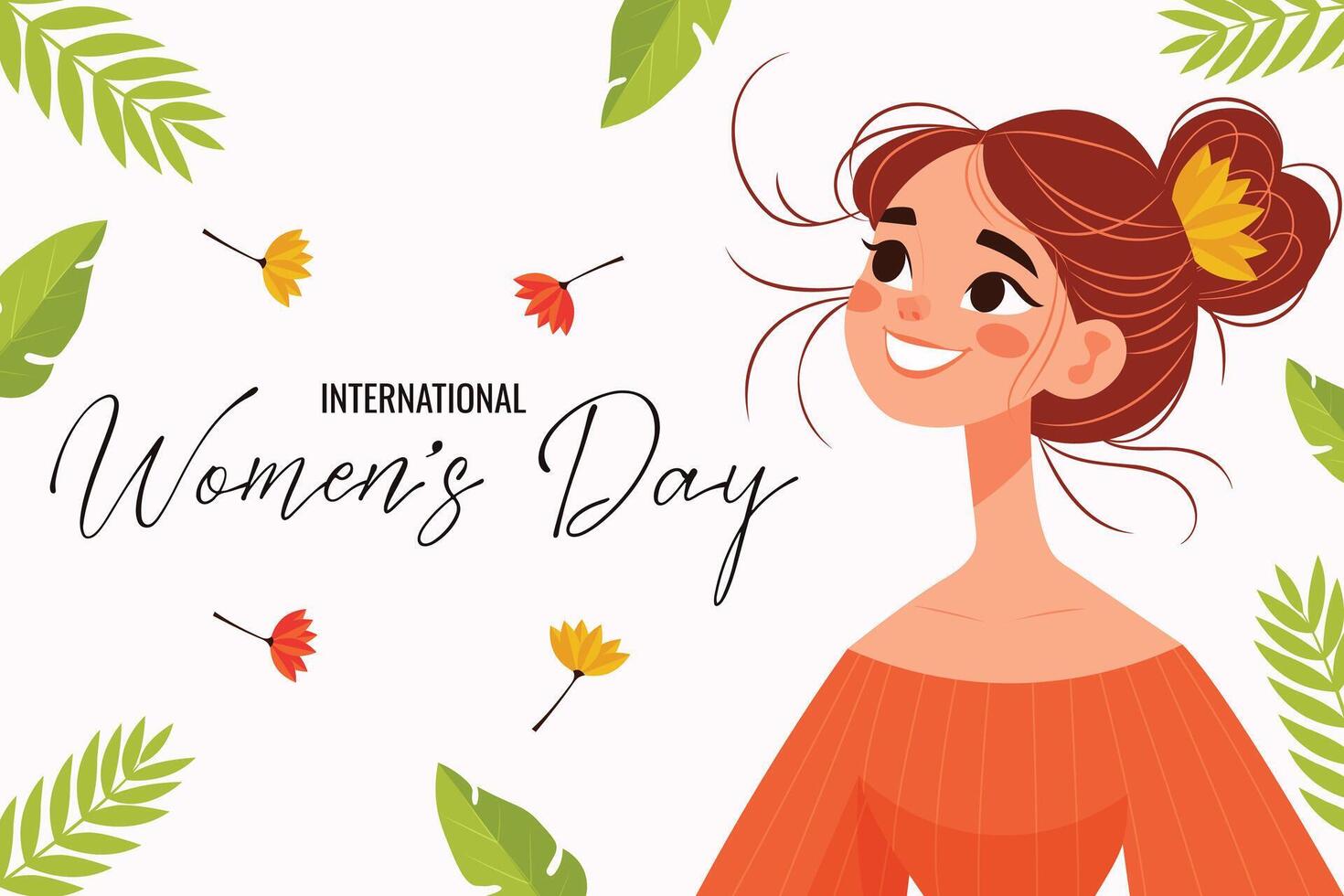Happy International Womens Day flat illustration vector