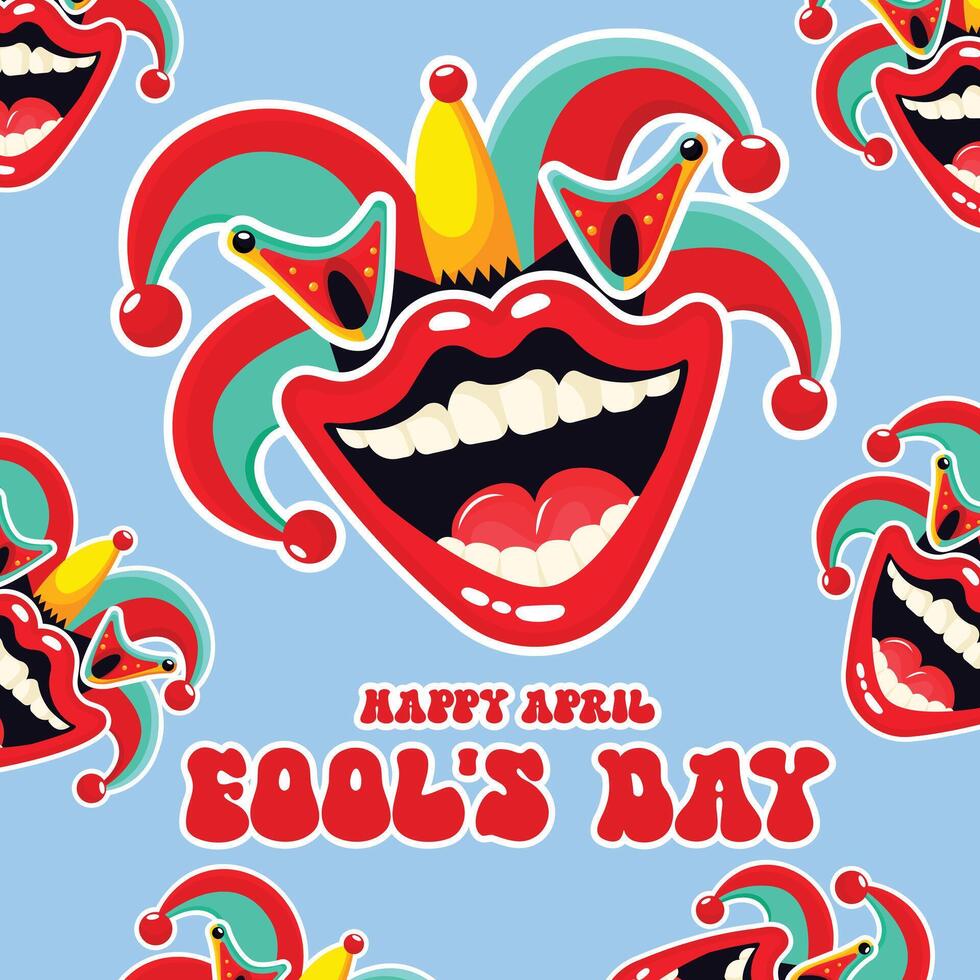 Happy Aprils Fools Day flat illustration vector