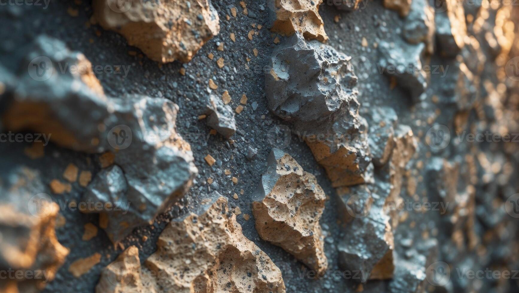 A close up of a wall with some rocks photo