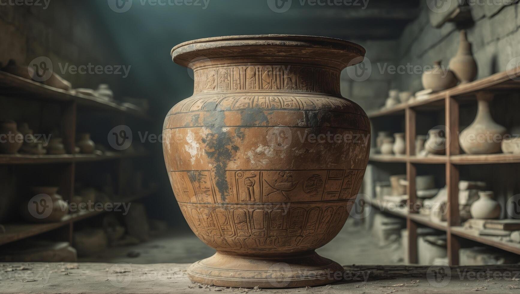 Image of an ancient urn that is still stored. photo