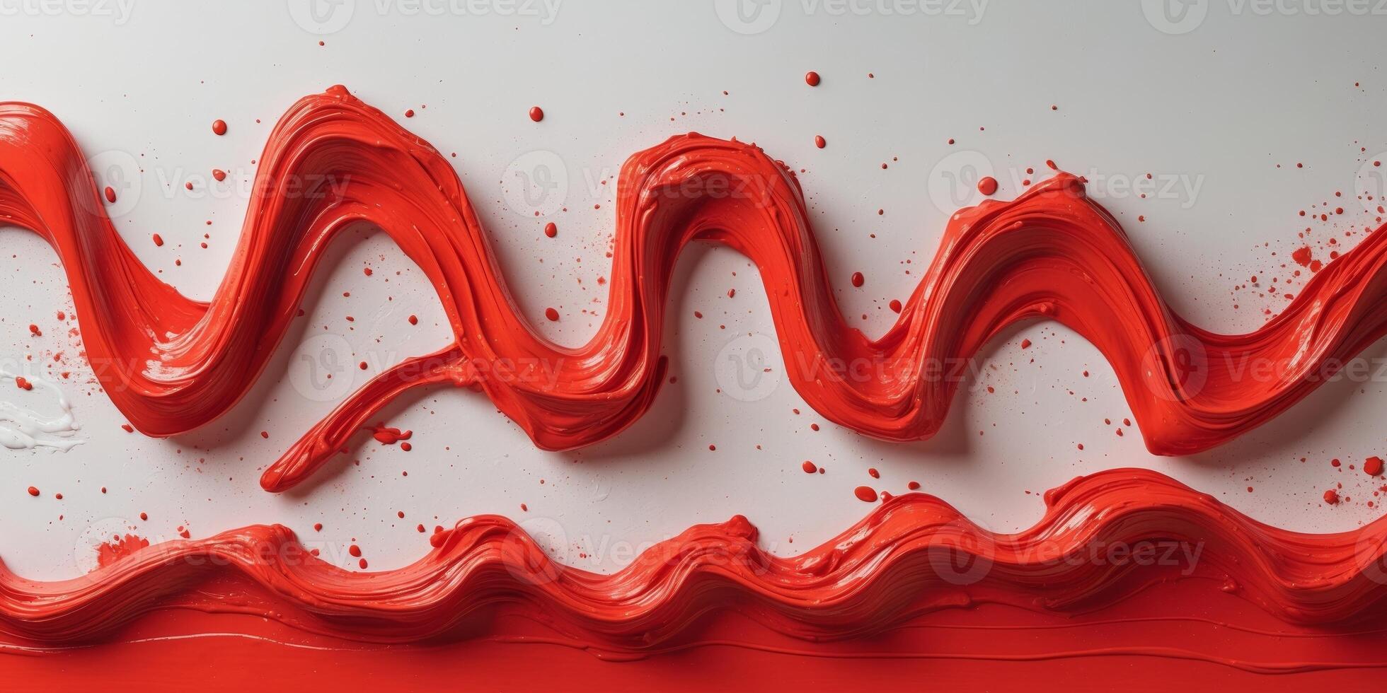 Bold brush strokes create striking texture on a vibrant red surface during an art project photo