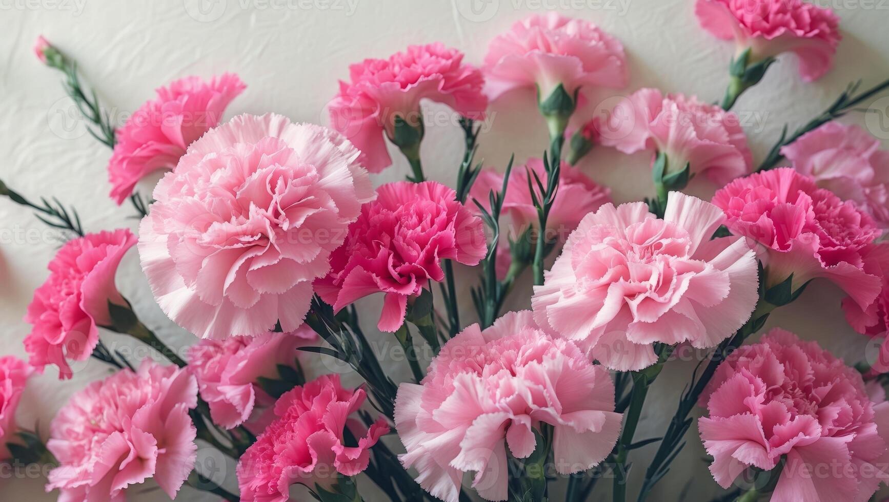 Vibrant pink carnations in full bloom creating a stunning floral background photo