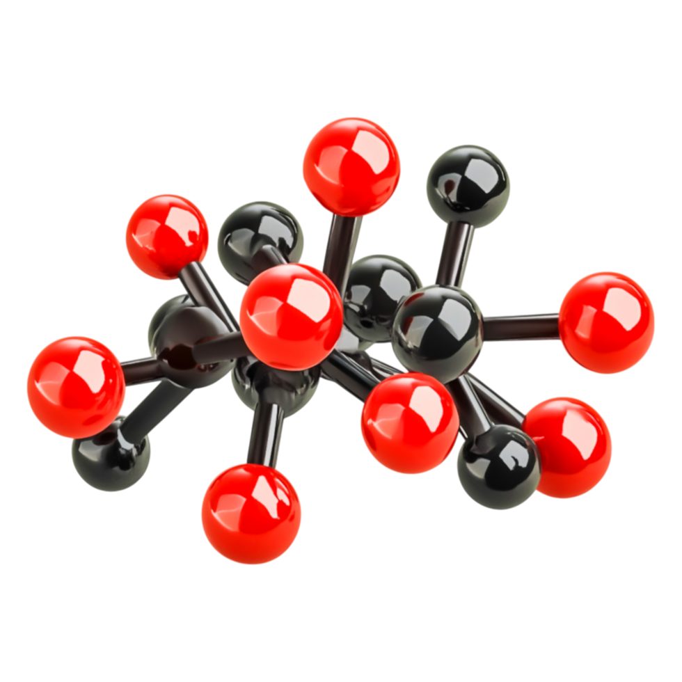 Colorful Molecular Structure Model Representing Chemical Bonds png