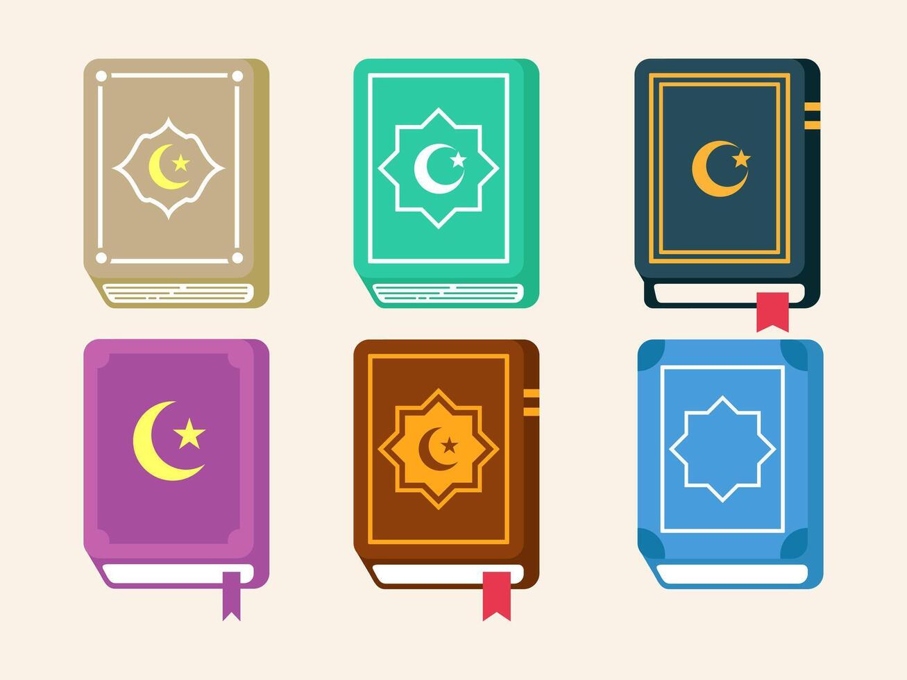 AlQuran Illustration Design Element Set vector