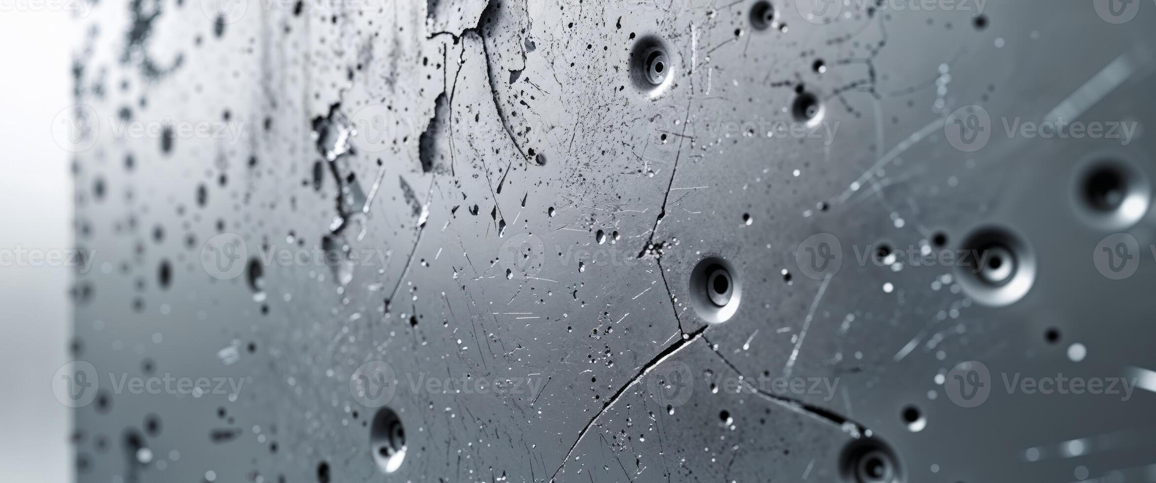 A close up of a metal surface with water droplets photo
