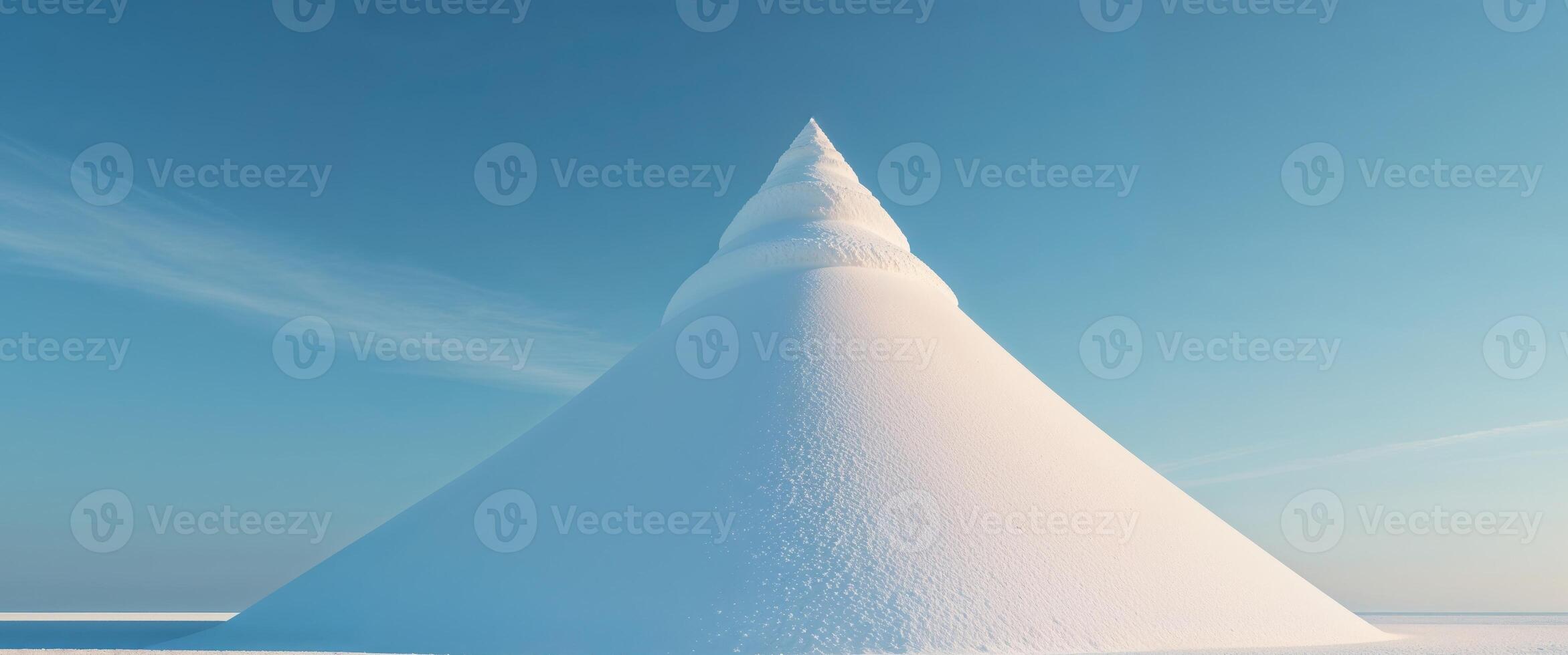 A snow cone is sitting on top of a hill photo