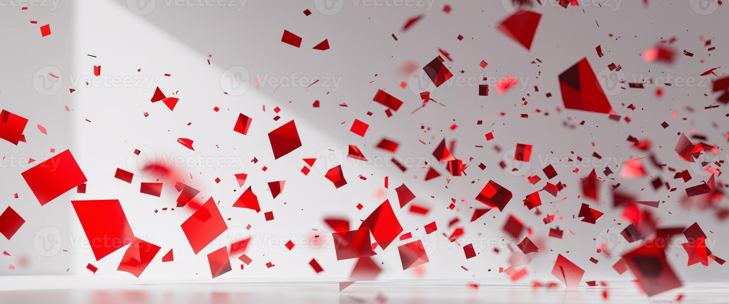 Red confetti falling from the ceiling photo