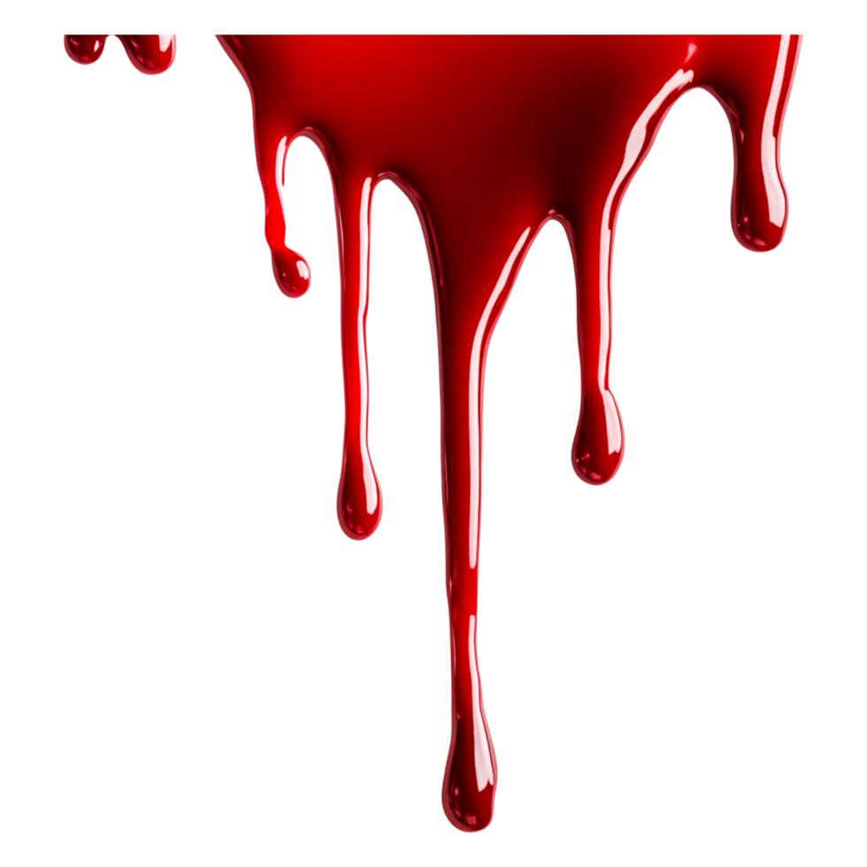 Red Liquid Dripping from Surface on png