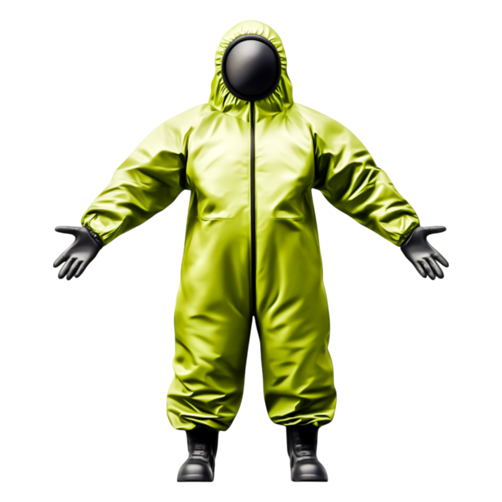 Green Protective Suit for Hazardous Material Handling and Safety png