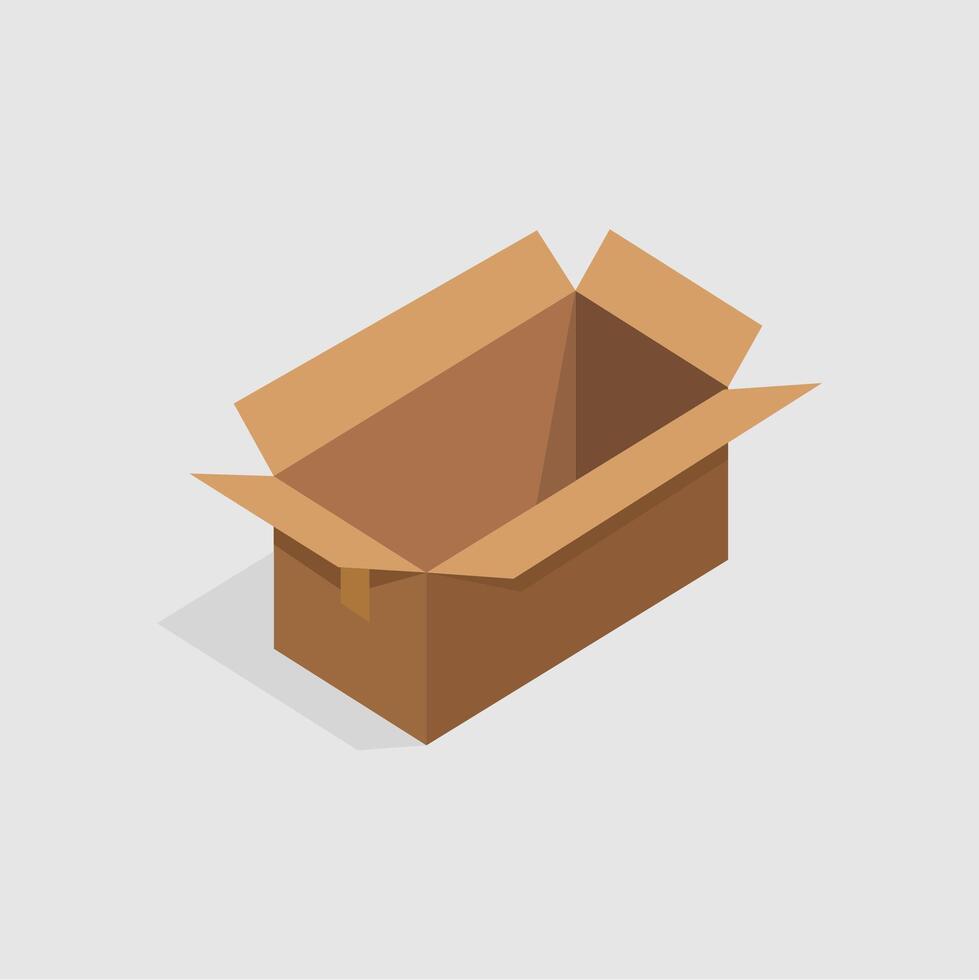 Brown cardboard box illustration vector
