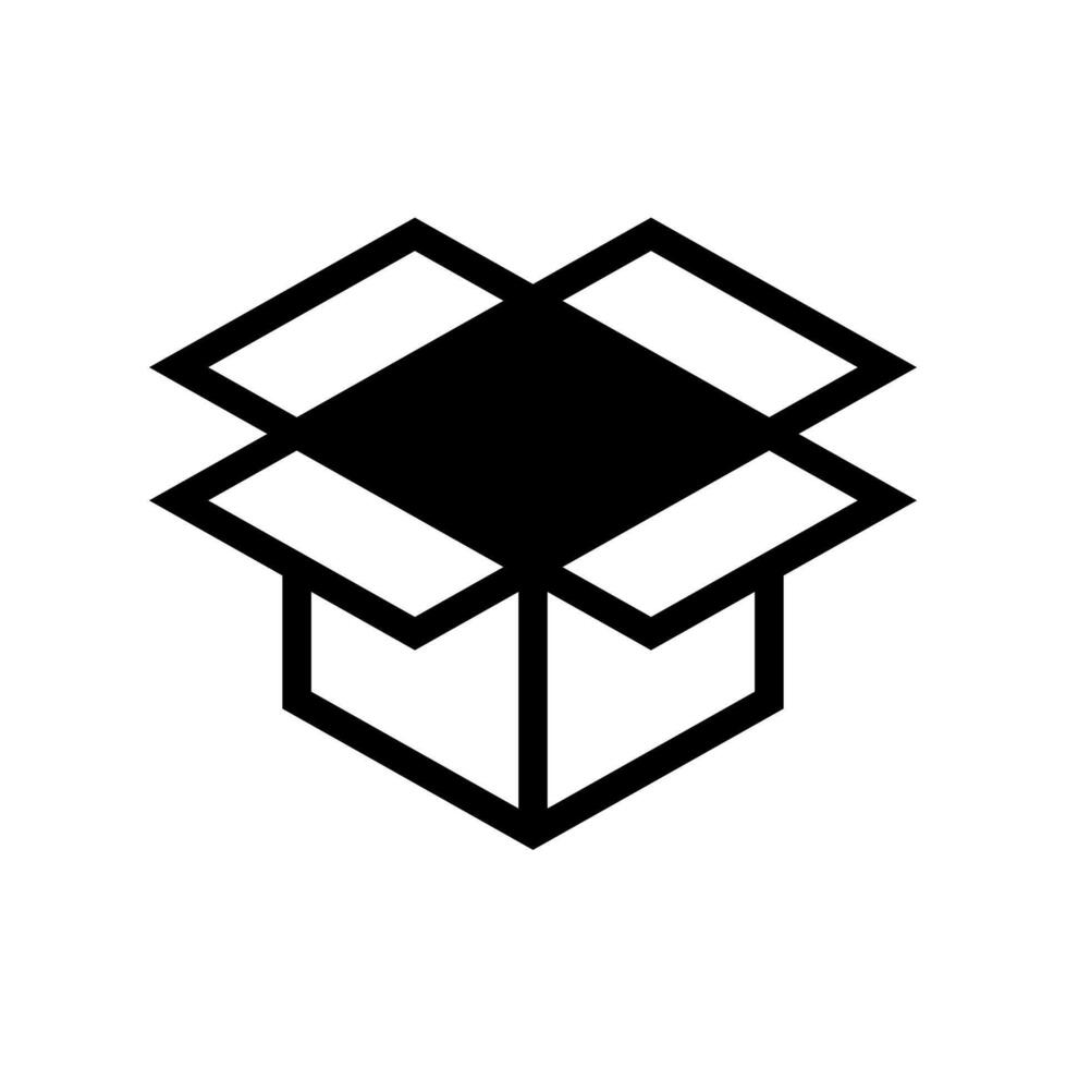 Simple open box icon isolated on white background vector