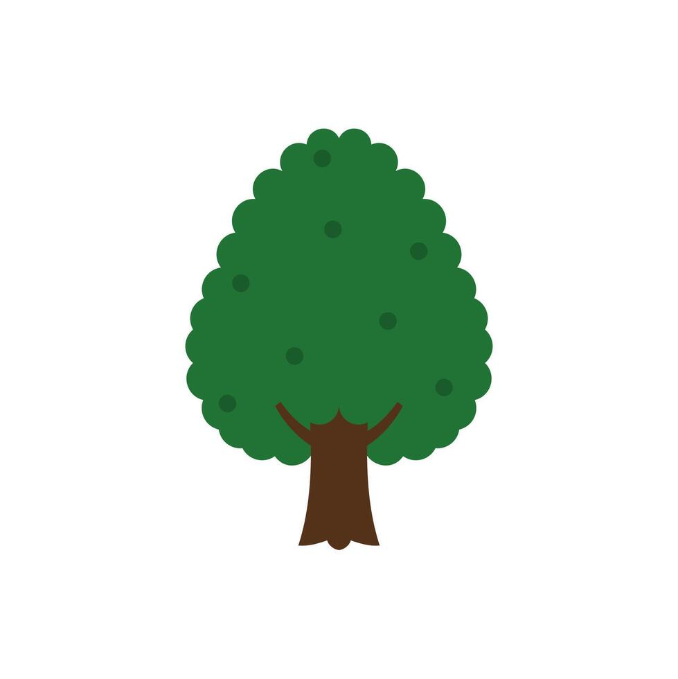 Flat design style tree isolated on white background vector